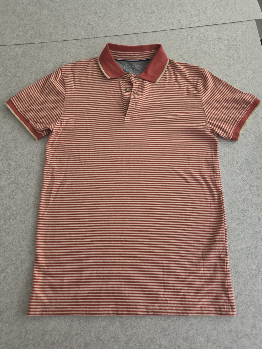 Day & Age Men's Striped Polo Shirt - Red/Cream